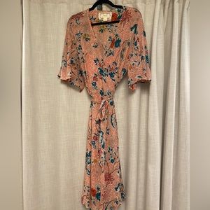 Maeve size L pink wrap dress